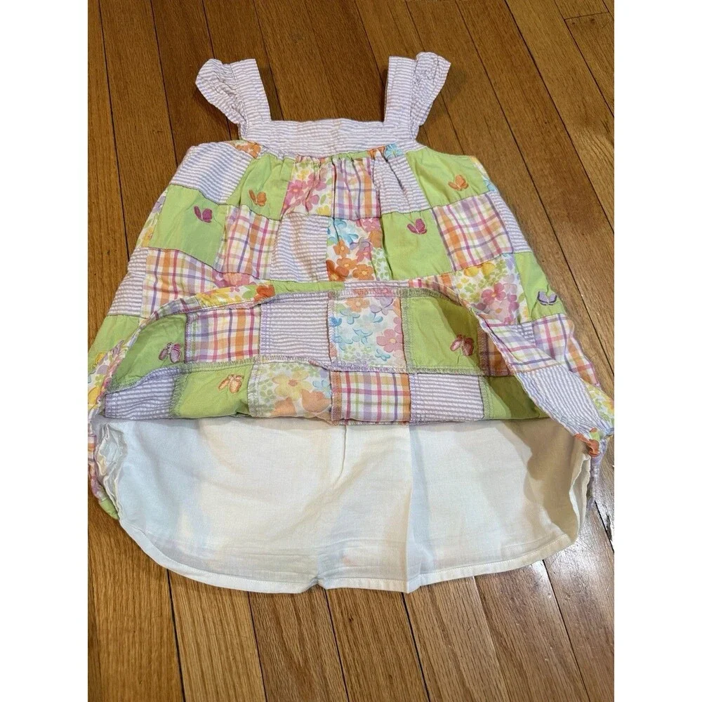 Gymboree Girls Summer Patchwork Dress Size 4T Butterfly Blossom Lined Cotton
